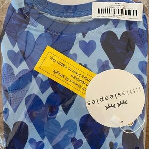 Little Sleepies Blue Heart Pattern Onesie